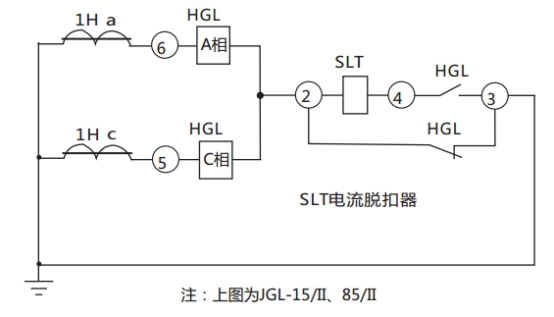 JGL-13/Ⅱ二相靜態(tài)反時限過流繼電器典型應用接線圖