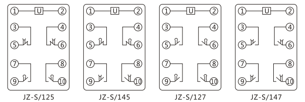 JZ-S/244靜態可調延時中間繼電器內部接線圖及外引接線圖