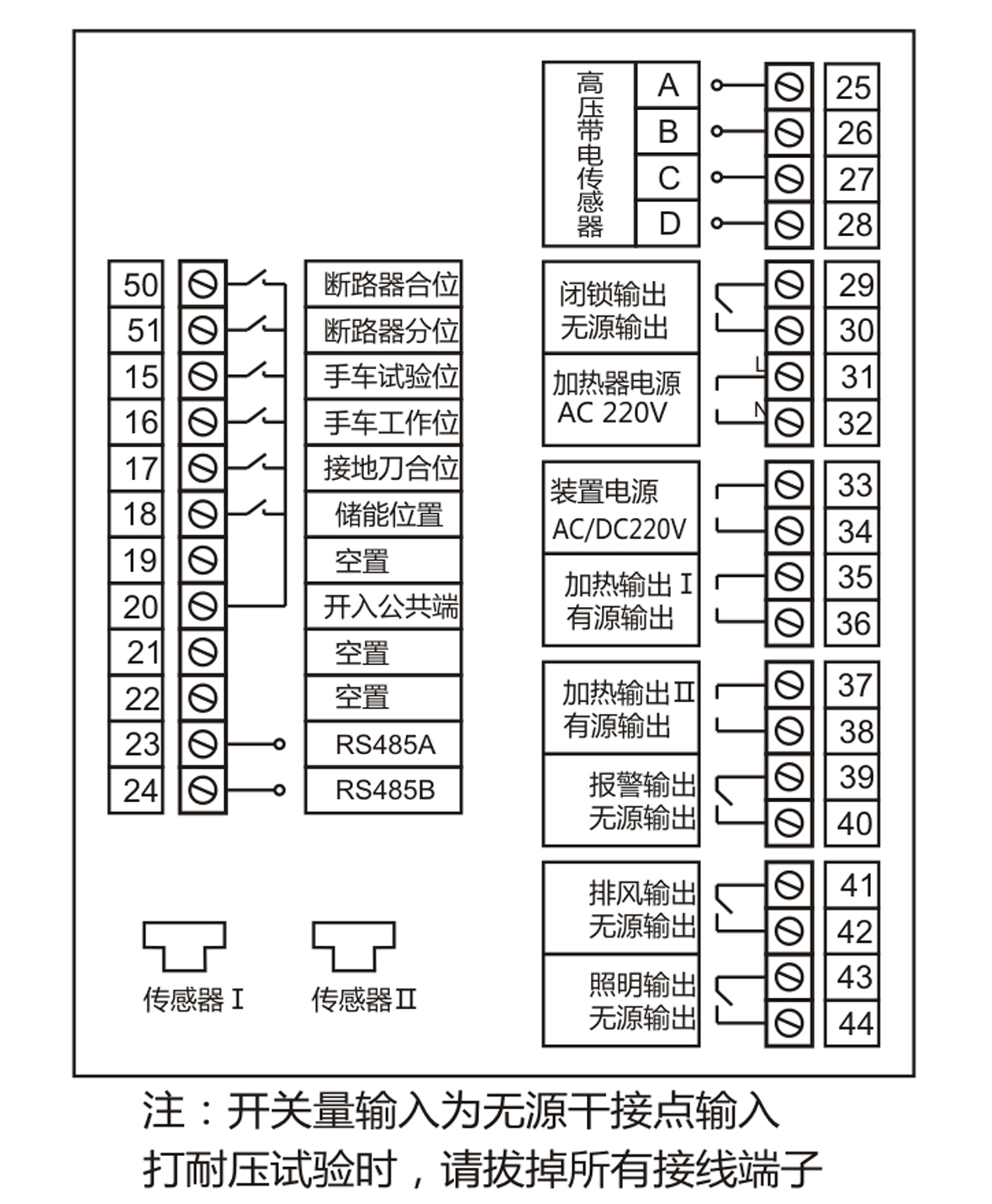 開關柜智能操控裝置參數圖